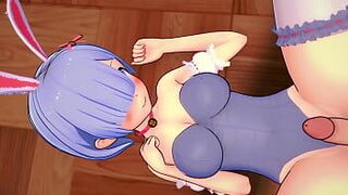 Рем Лав играет в костюме кролика - порно видео