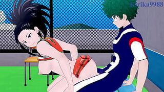 Химико Тога, Момо Яойорозу и Изуку Мидория, интенсивный секс - Моя геройская академия, хентай. - порно видео