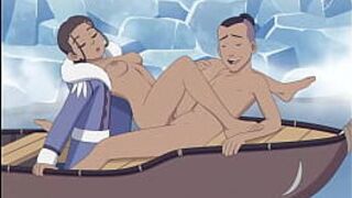 Катара и Сокка со спермой внутри - порно видео